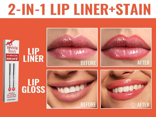 Vevivia Lip Stain Peel Off Rose for vivid, lasting shade.