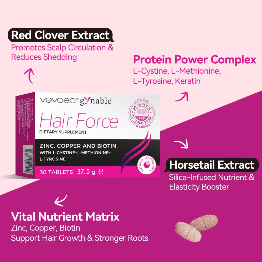 Vevoec Gluten-free symbol signals allergy-friendly hair-supporting supplement