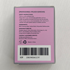 VEYES INC eyelash extension glue safety note and salon-use reminder.