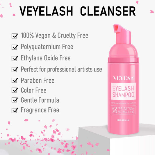 VEYES INC cleansing brush used to apply lash cleanser precisely.
