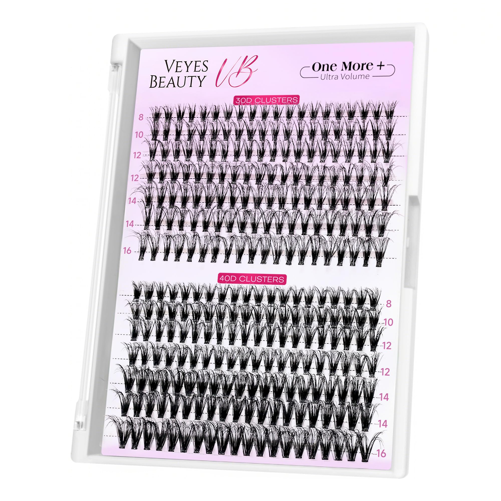 VEYESBEAUTY 3D layered lash clusters close-up for fluffy, natural-looking volume