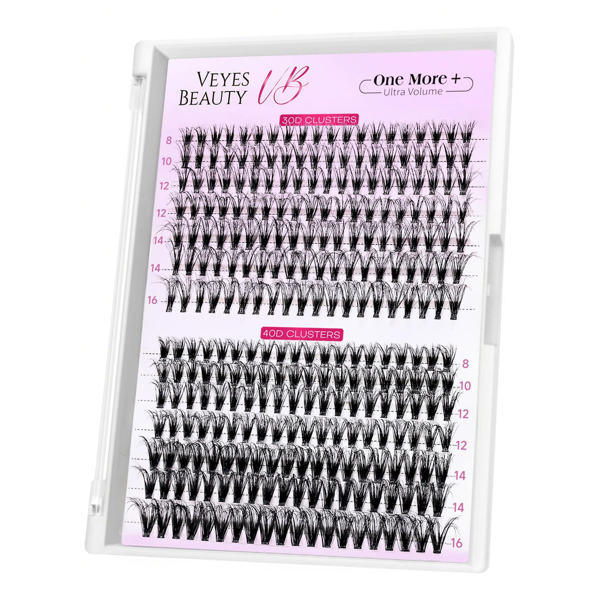 VEYESBEAUTY 3D layered lash clusters close-up for fluffy, natural-looking volume