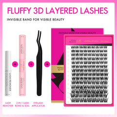 VEYESBEAUTY 3D layered lashes create wispy fullness for dramatic yet natural look