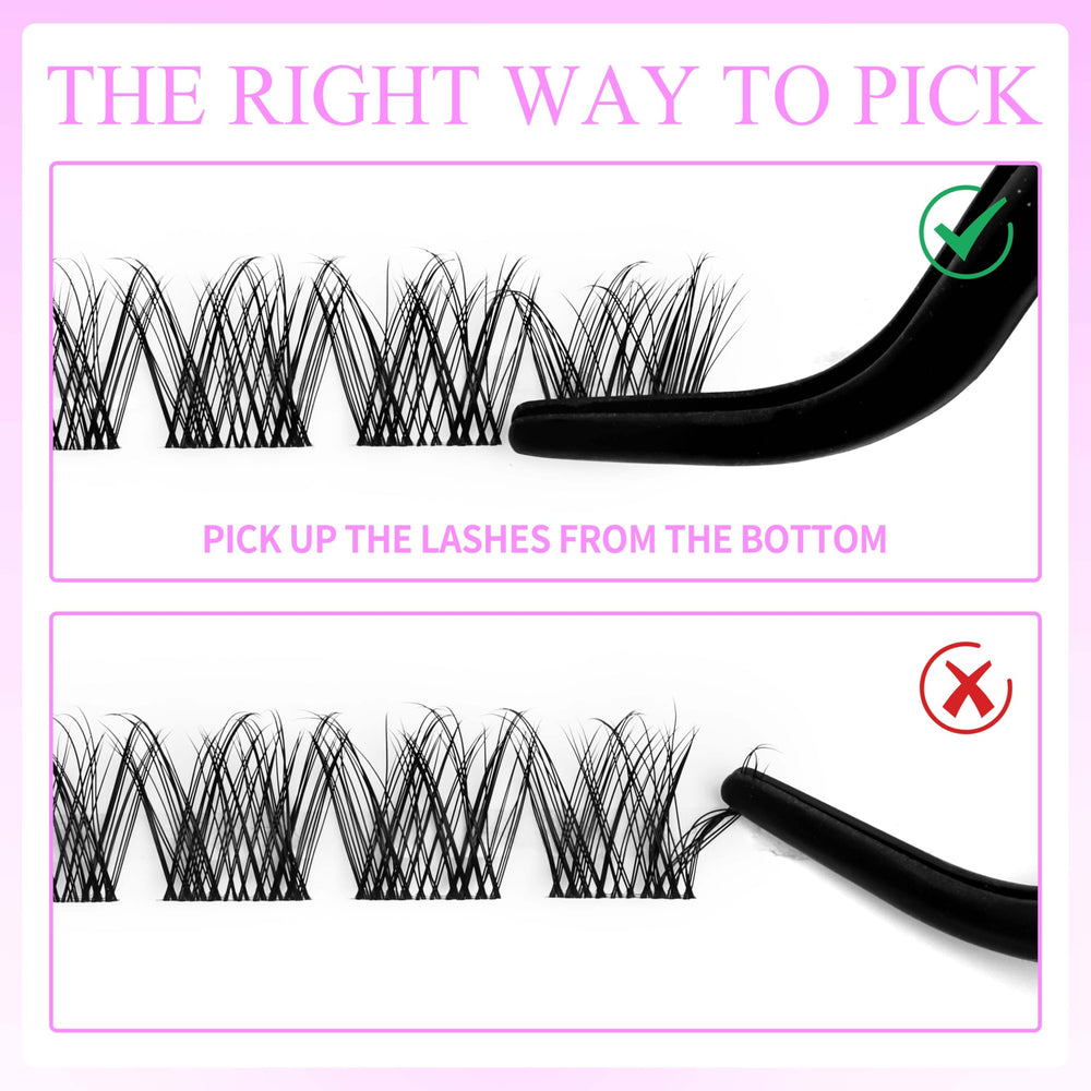 VEYESBEAUTY Applicator tool in use assists precise cluster placement.