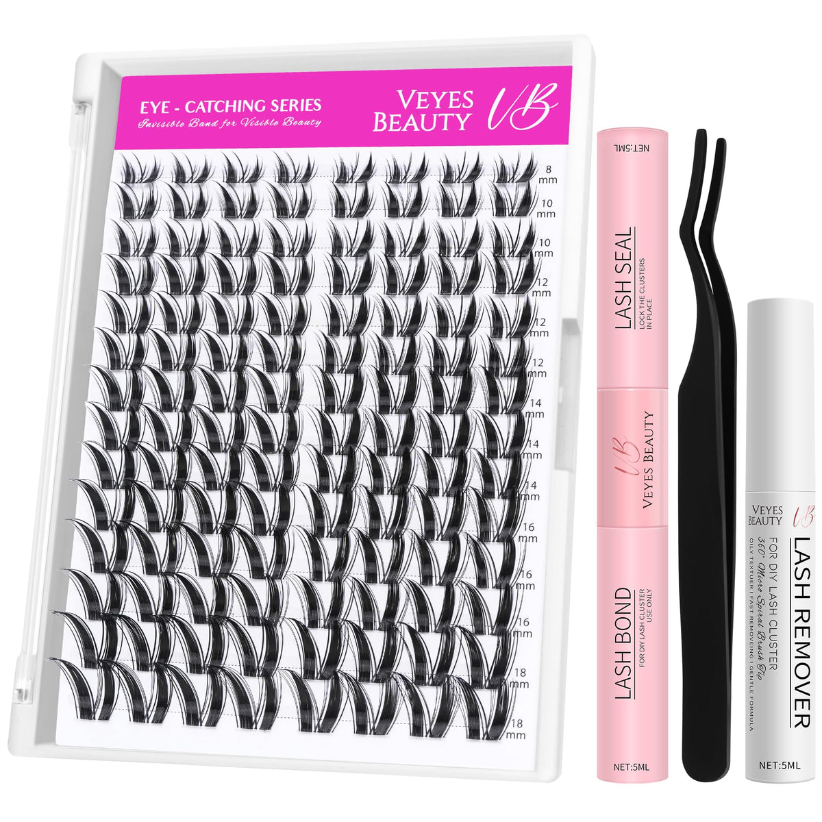 VEYESBEAUTY Bunny lash clusters tray for a playful, reusable look.