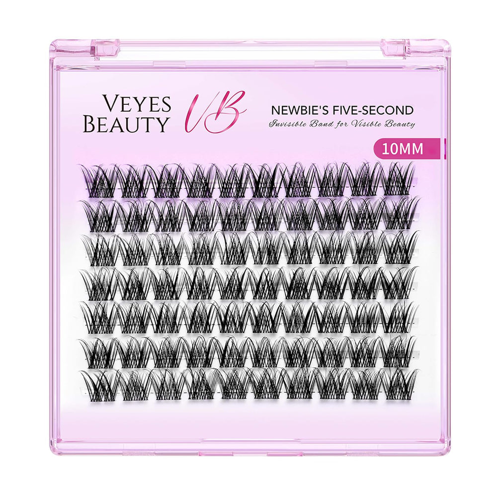 VEYESBEAUTY Five-Second Lashes image highlights quick, beginner-friendly application with wider bands