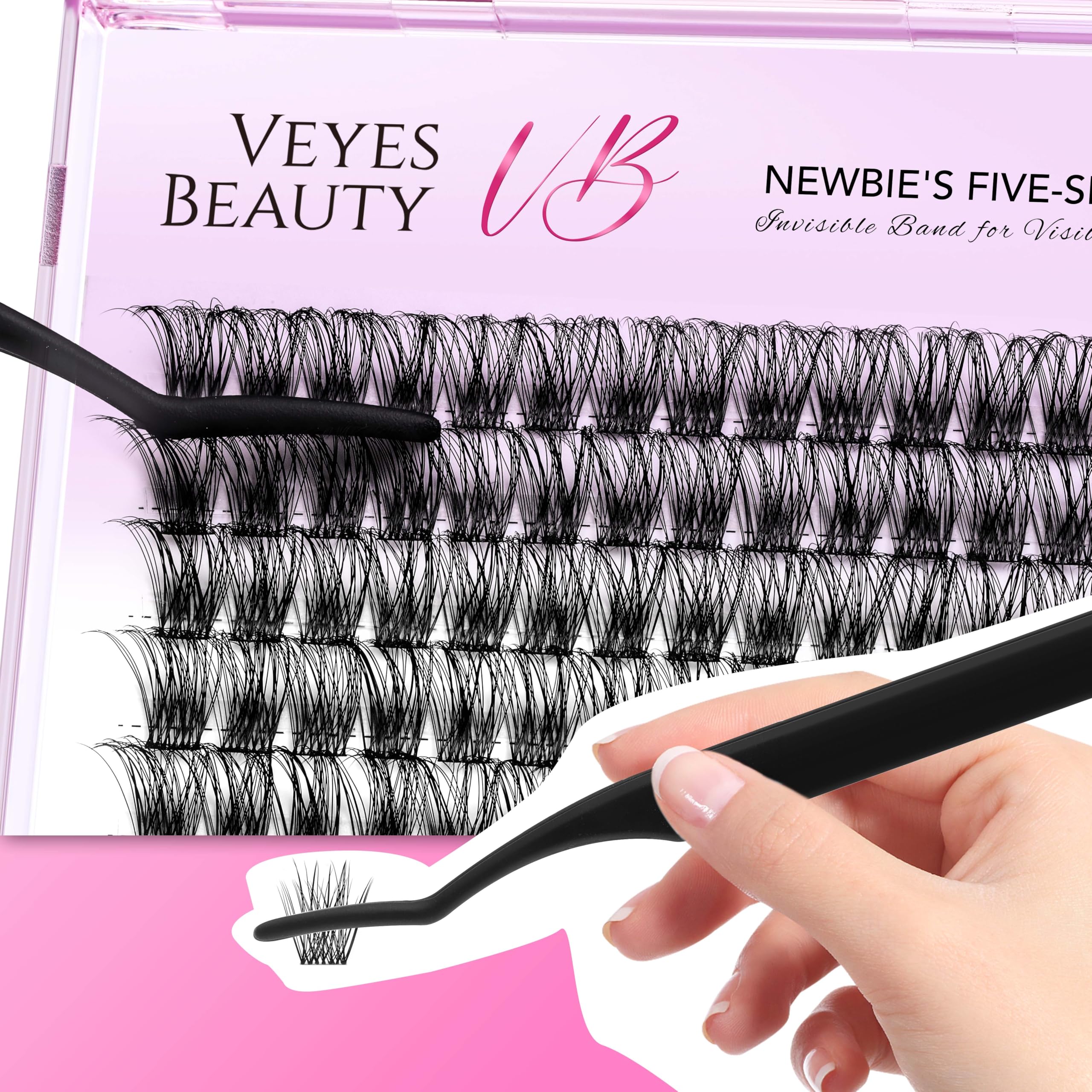 VEYESBEAUTY Lash Bond Application — secure placement on natural lashes.
