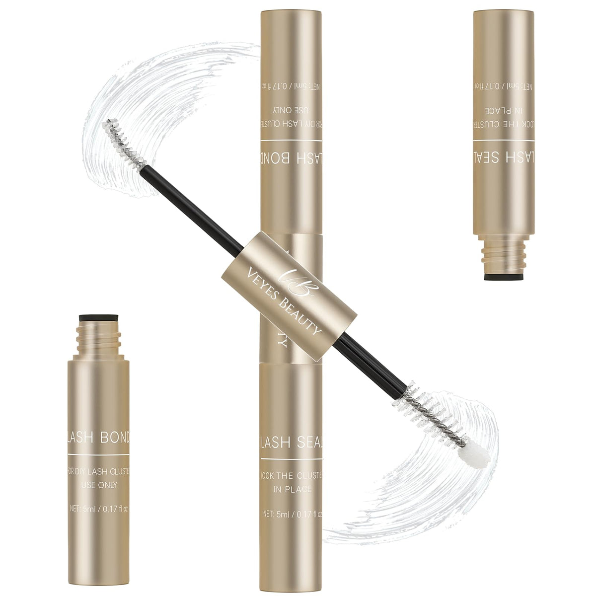 VEYESBEAUTY lash bond and seal 2-in-1 bottle for easy at-home lashes.