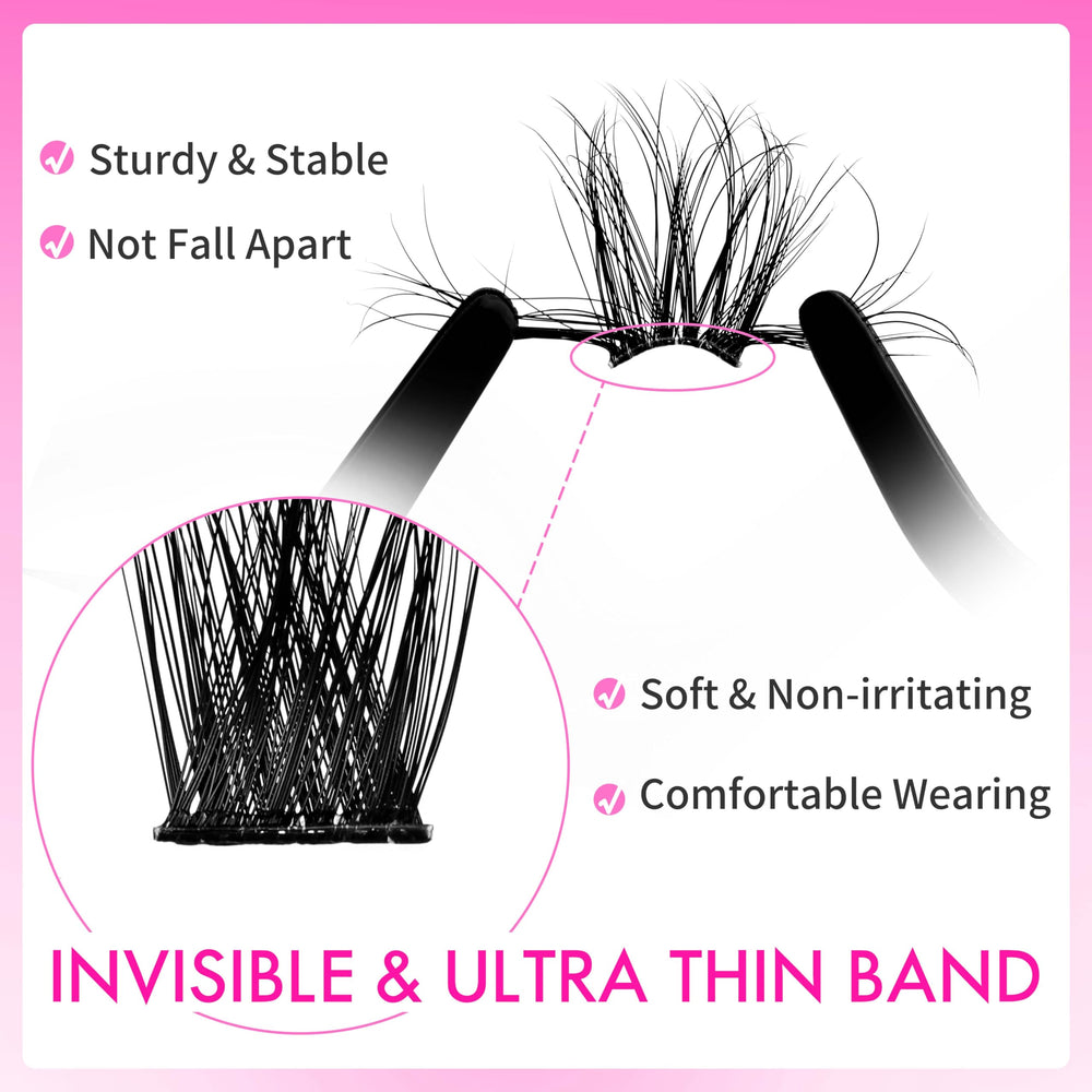 VEYESBEAUTY wispy faux mink clusters in 10-18 mm for versatile length options