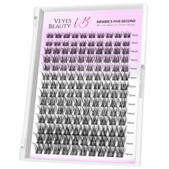 VEYESBEAUTY LuxeBold cluster lashes tray front showing easy DIY volume