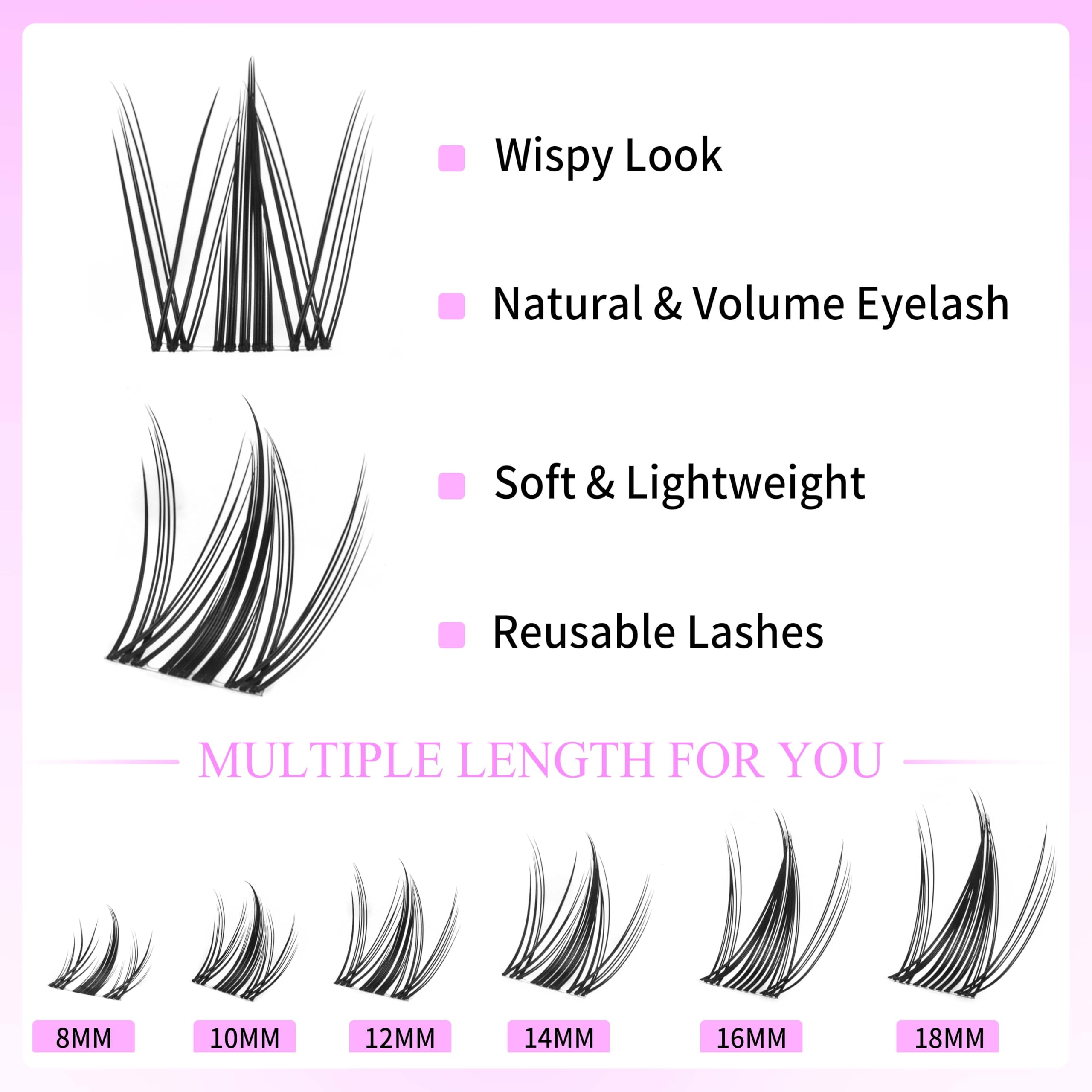 Applying VEYESBEAUTY Manga Lash Clusters with applicator for easy DIY use.