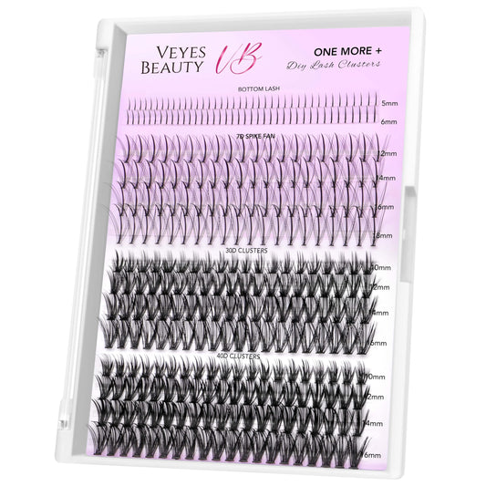 VEYESBEAUTY One More+ mixed lash tray with bottom and 7D spike clusters for versatile volume