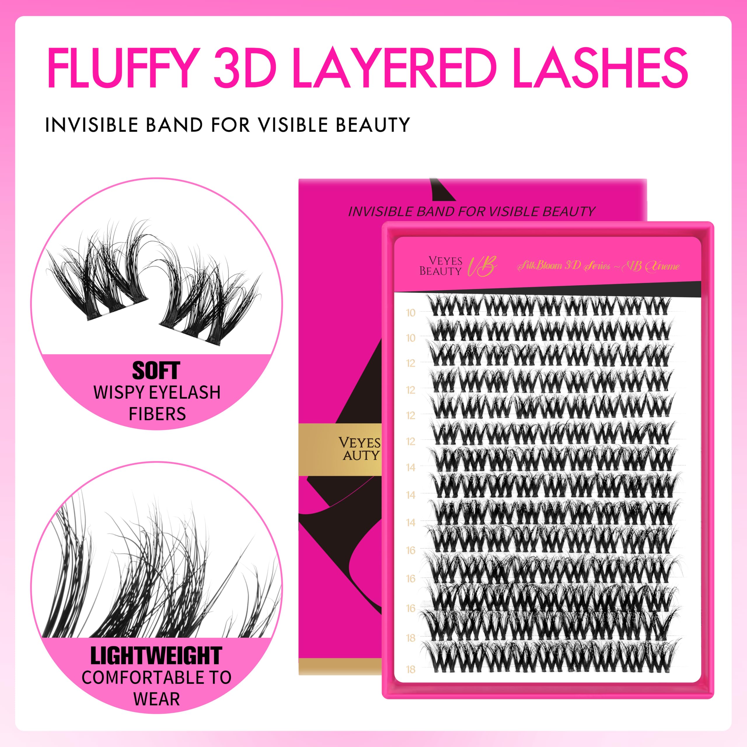 VEYESBEAUTY VBmuse thin-band soft material lashes for comfortable wear.