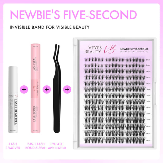 VEYESBEAUTY wispy PBT fibers close-up, soft and natural look.