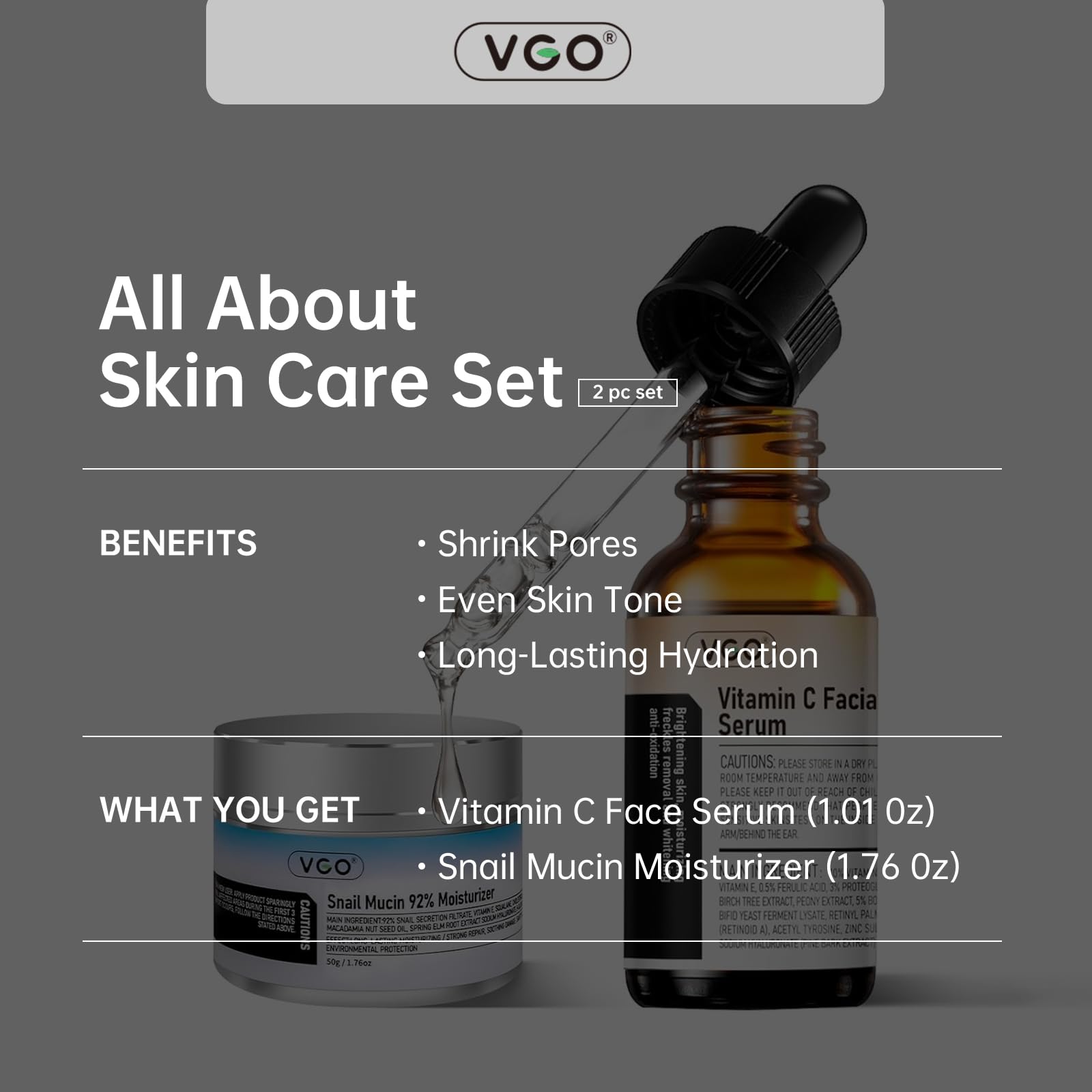 VGO daily skincare routine shot showing complete regimen