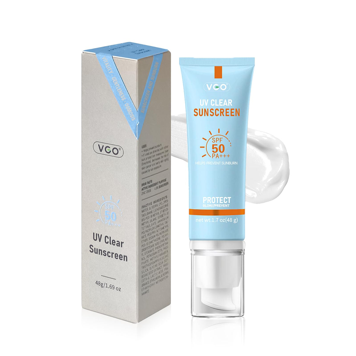 VGO mineral sunscreen face bottle front for daily SPF protection on the go