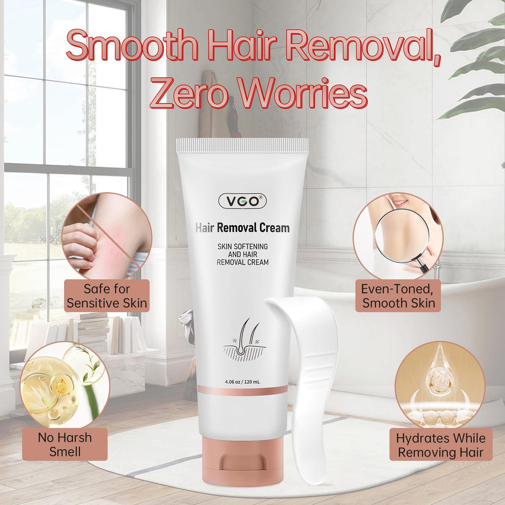 VGO Painless Hair Removal Cream ingredients list highlights plant extracts.