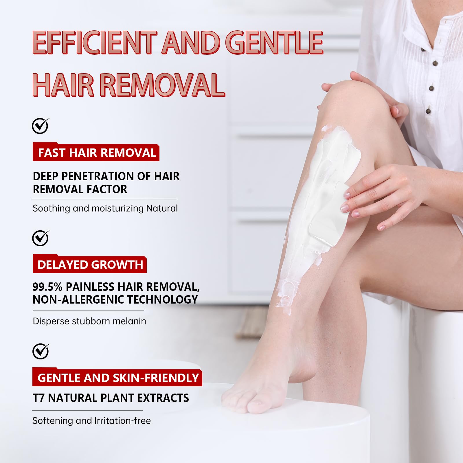 VGO Painless Hair Removal Cream spatula for precise, even application.