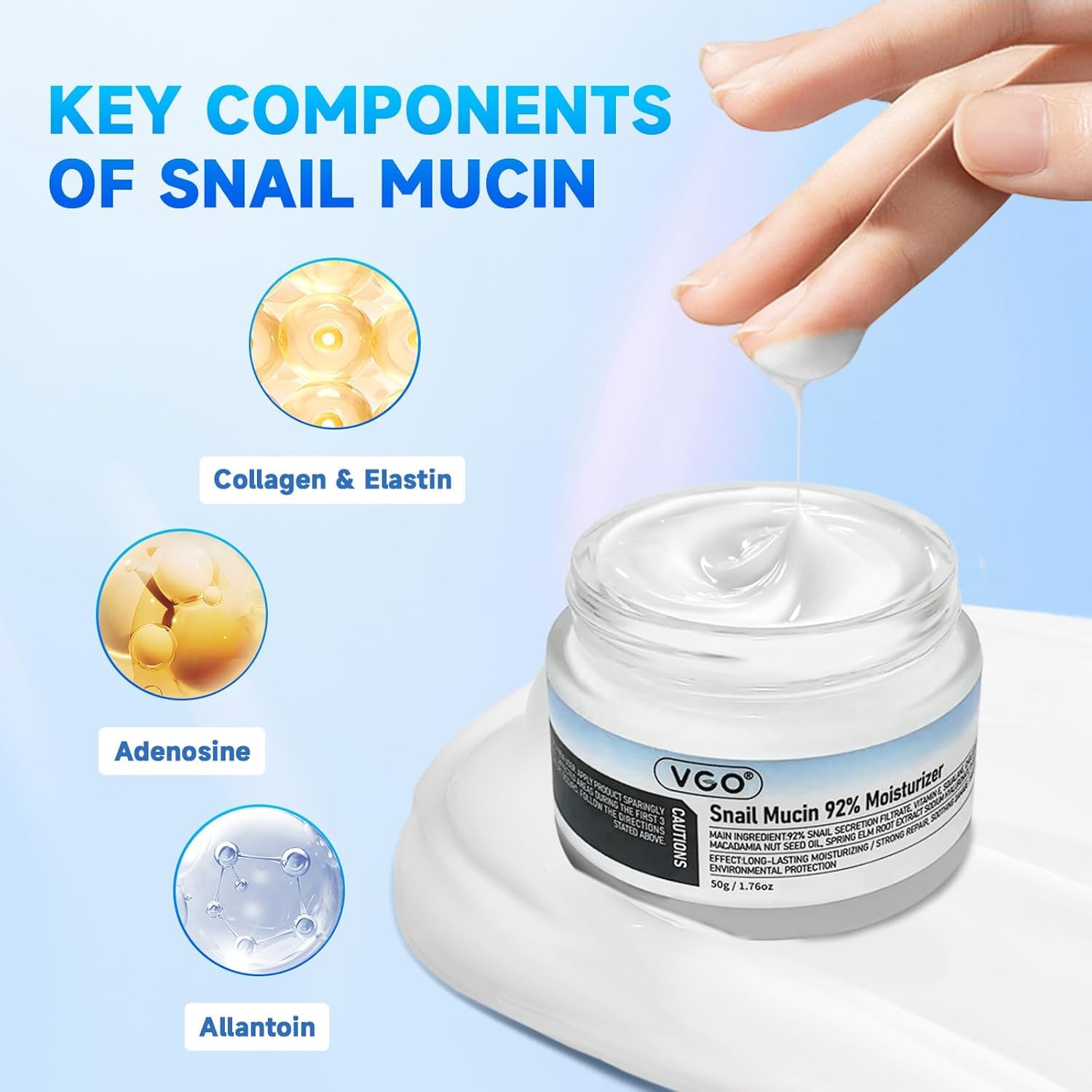 VGO skin care set routine application scene across steps.