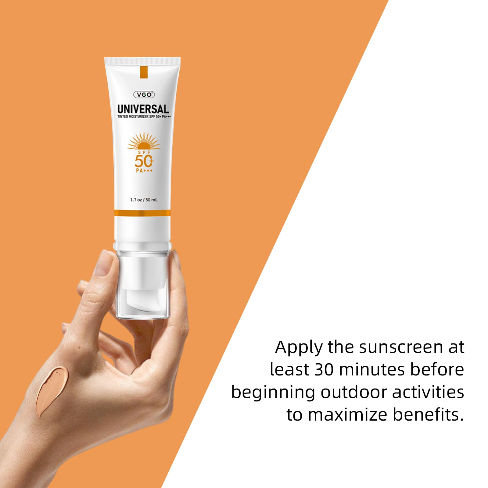 VGO travel-size packaging highlights portable sun protection on the go.