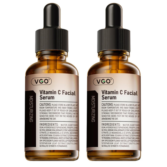VGO Vitamin C Serum 2-pack bottles with cap close-up for secure packaging