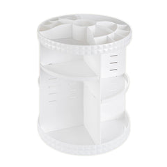 V-HANVER 360° rotating makeup organizer top view showing easy access to cosmetics