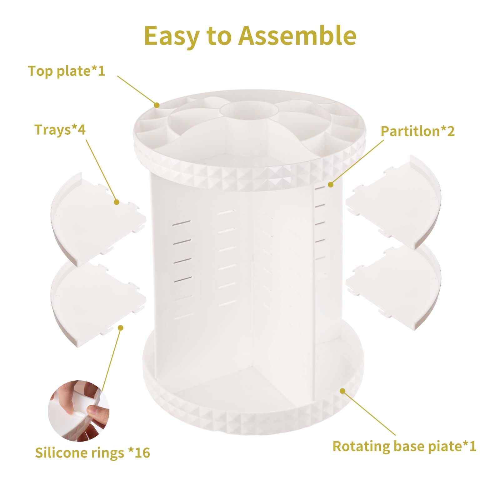 V-HANVER white perfume organizer with clear display shelf