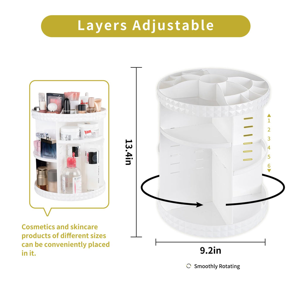 V-HANVER white cosmetic display case for bedroom or bathroom vanity