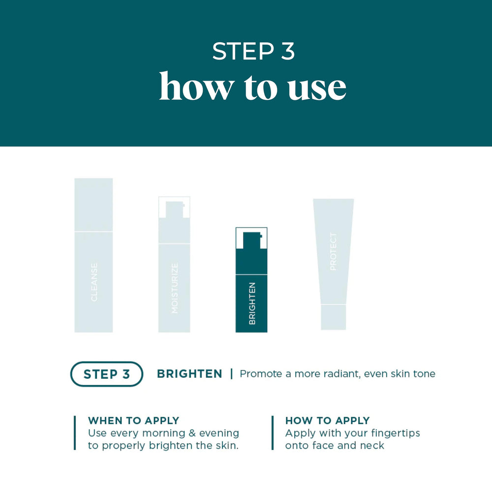 VI Derm Vitamin C Brightening Concentrate application scene suggests even-toned skin potential.