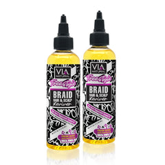 Via Natural VIA Freestyle Braid Hair Scalp Reviver bottle pour delivers a refreshing mist for braids.