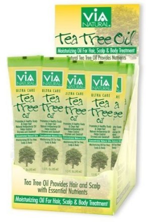 Via Natural Tea Tree Oil Moisturizing Oil 12-tube set for scalp and body hydration.