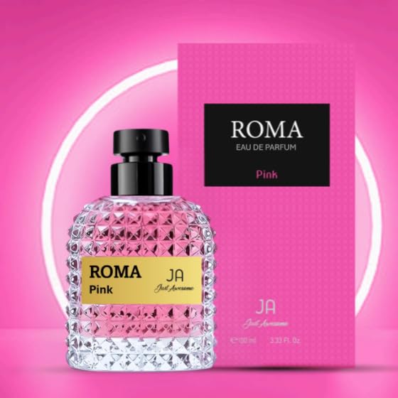 Viaan Krishna ROMA PINK EDP angled bottle view emphasizes warm inviting aroma.