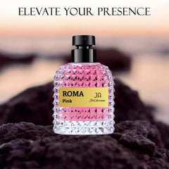 Viaan Krishna ROMA PINK EDP store display captures luxe branding and accessible luxury.