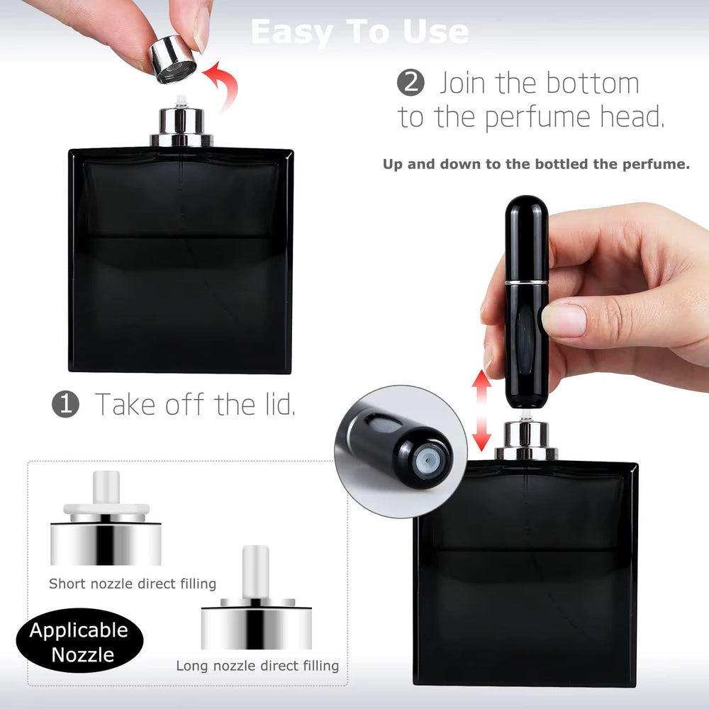 Travel sprays 5 ml refillable case for on-the-go refresh.