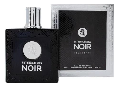 Viaan Krishna Victorious Heroes Noir bottle front view, long-lasting fragrance for evening wear.