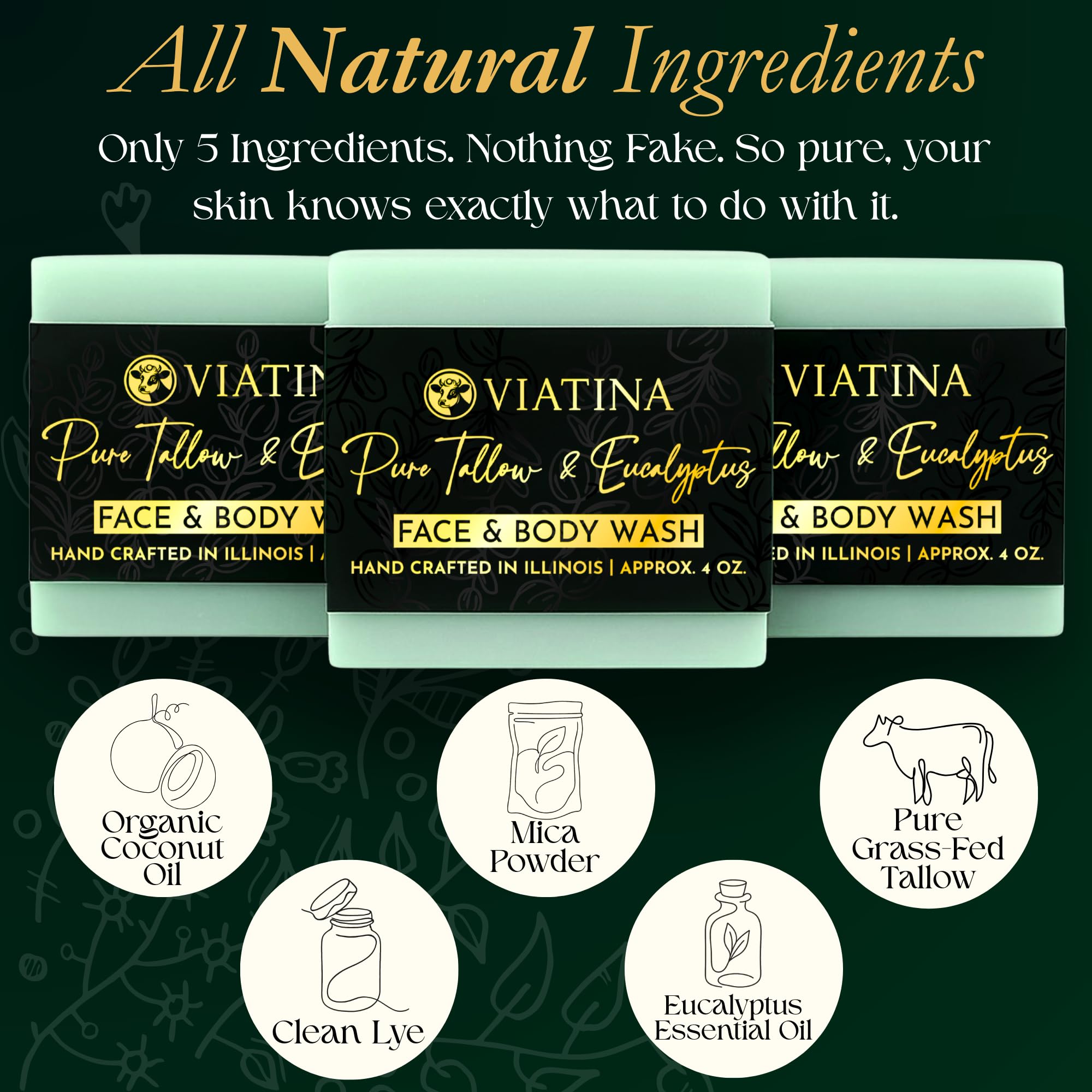 Viatina grass-fed ingredients highlight natural skin nourishment