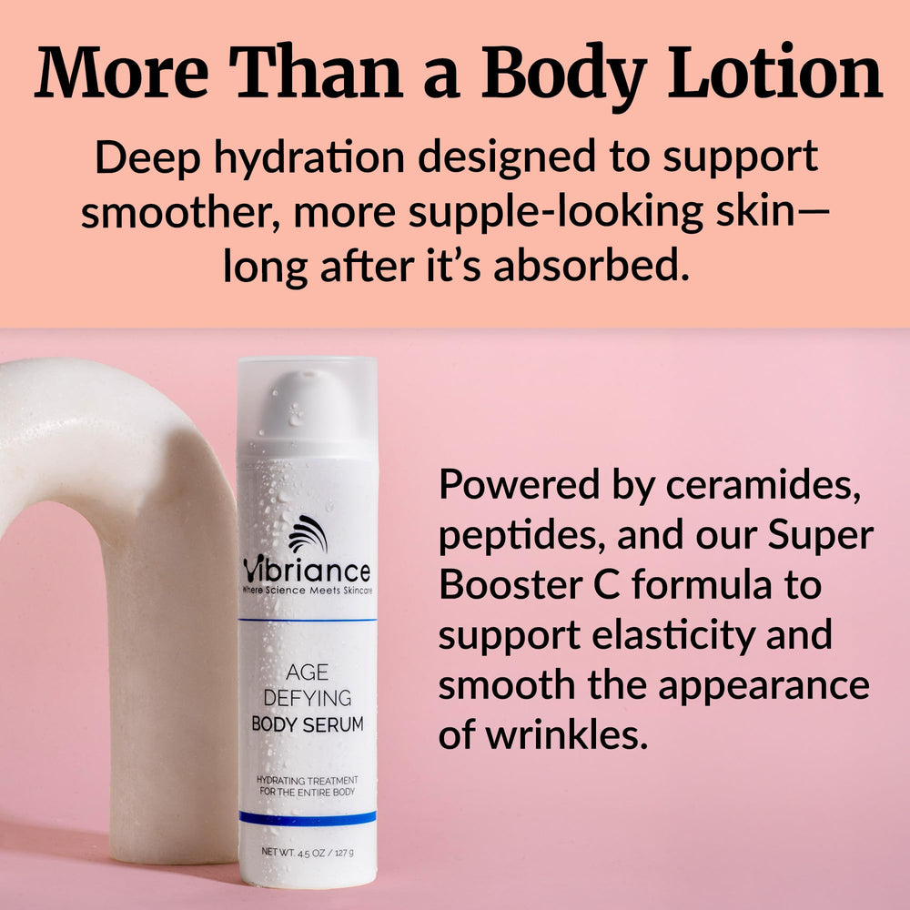 Vibriance crepey skin area image suggests improved smoothness with continued use.