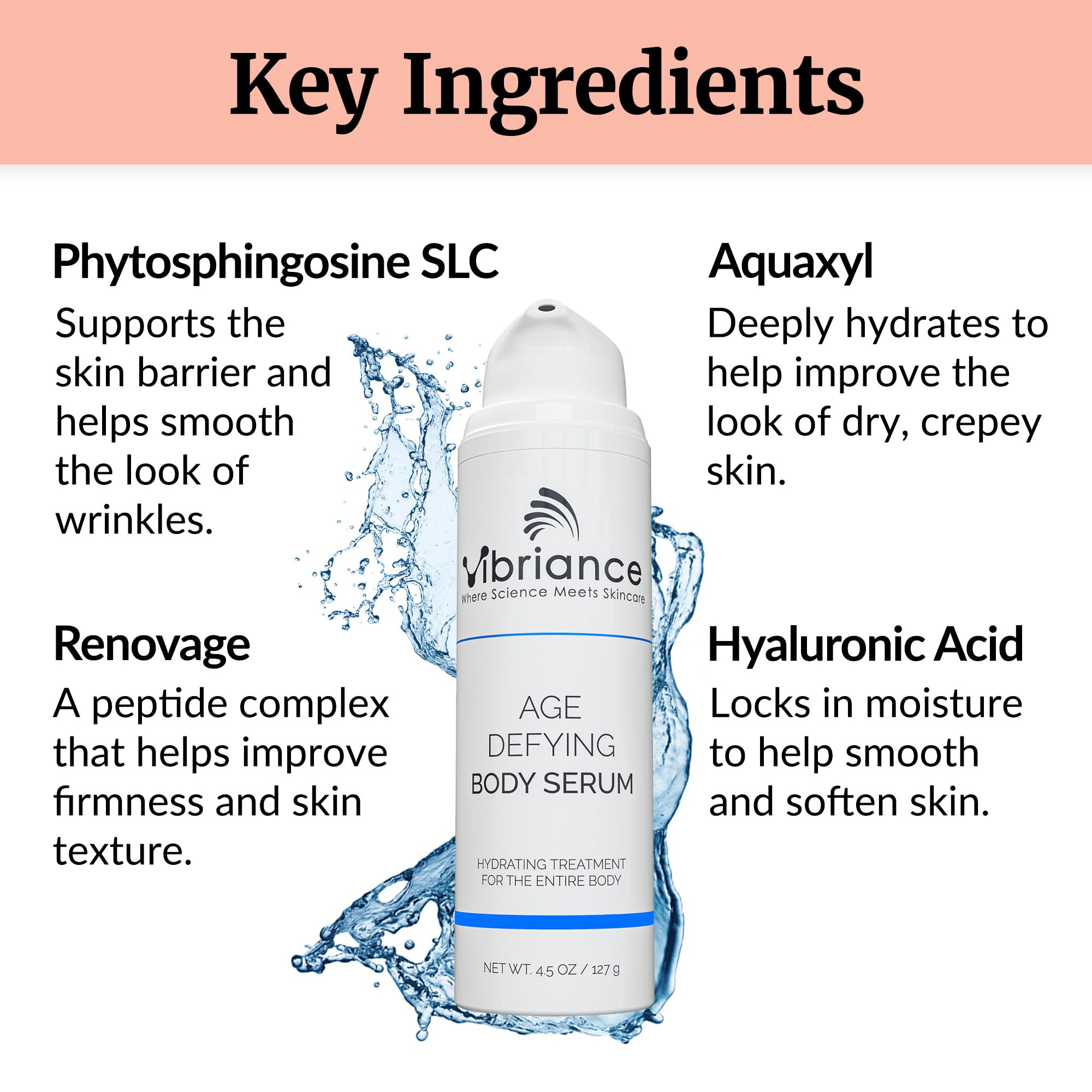 Vibriance hyaluronic glow closeup emphasizes deep hydration and skin softness.