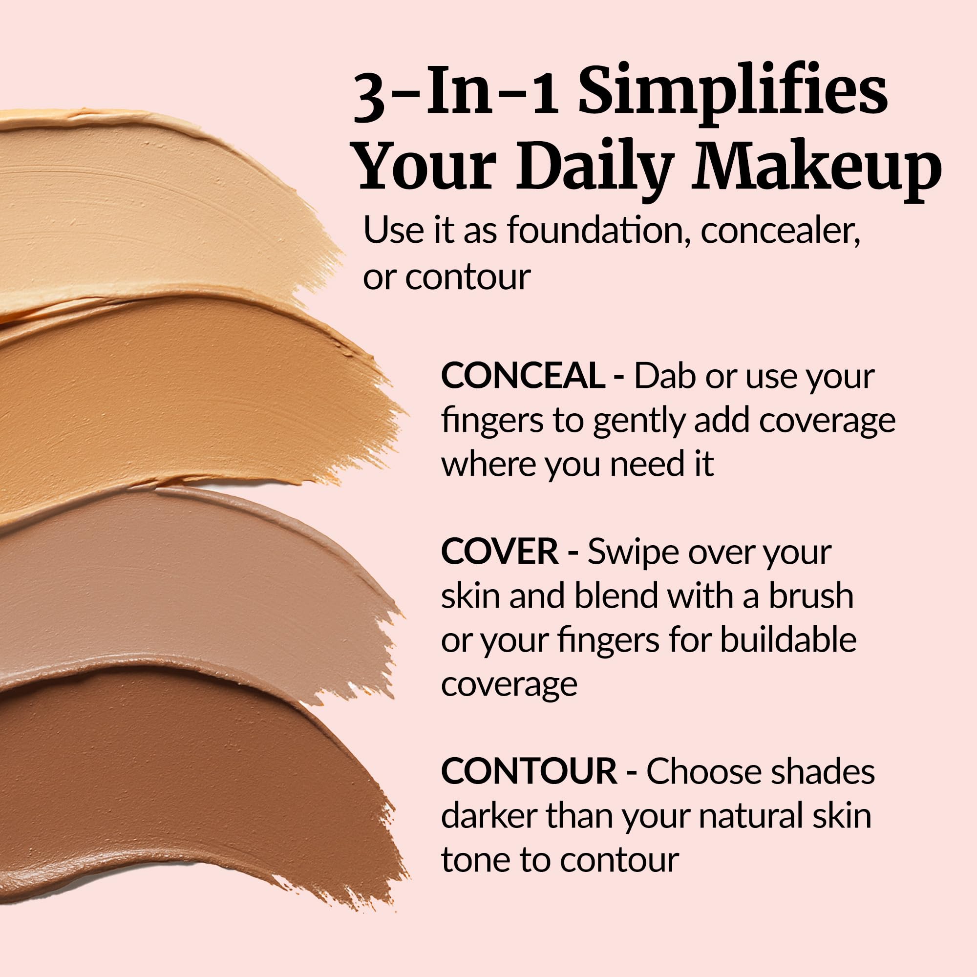 Vibriance Complexion Sticks application glide enabling quick, even coverage.