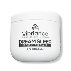 Vibriance Dream Sleep Body Cream bottle delivering fluffy hydration