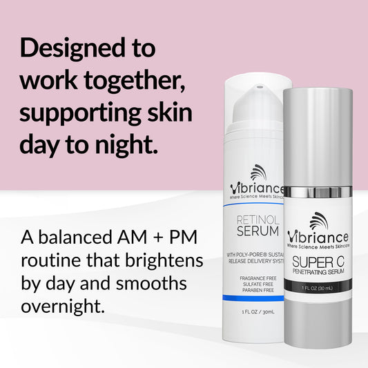 Vibriance Dynamic Duo Night Serum bottle for overnight renewal and smoother skin.