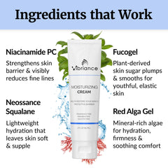 Vibriance Moisturizing Cream highlighting plant-based squalane for essential hydration