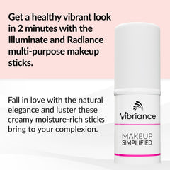 Vibriance Radiance Cream Blush Stick provides a fresh cheek tint and can brighten lips.