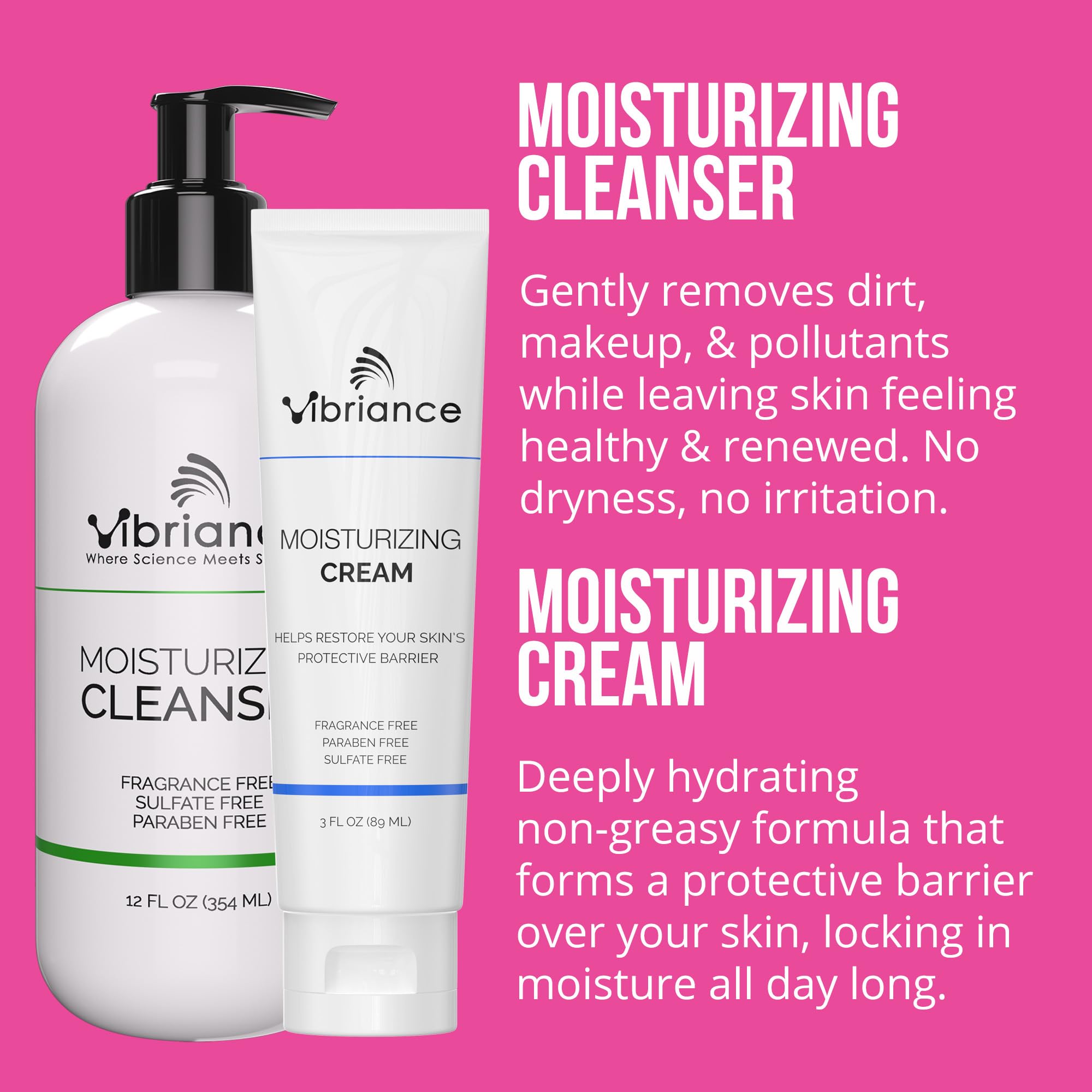 Vibriance Sheer Zinc Sunscreen tube showing non-white residue protection.