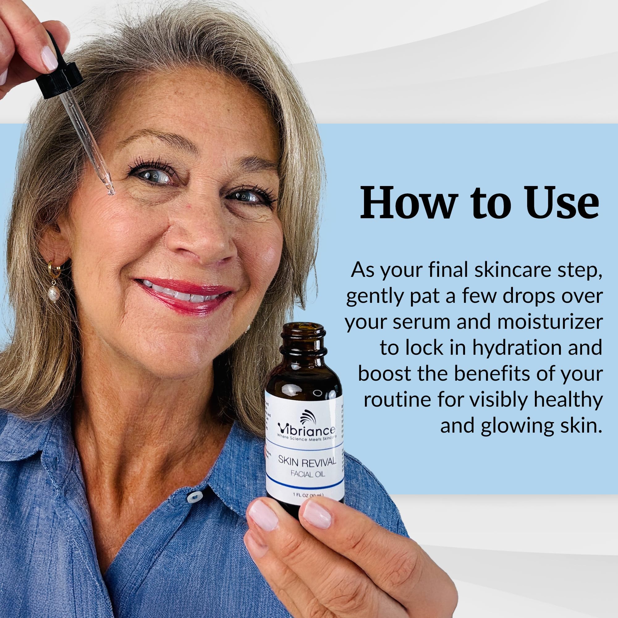 Vibriance Skin Revival Oil used during gua sha massage for a soothing routine