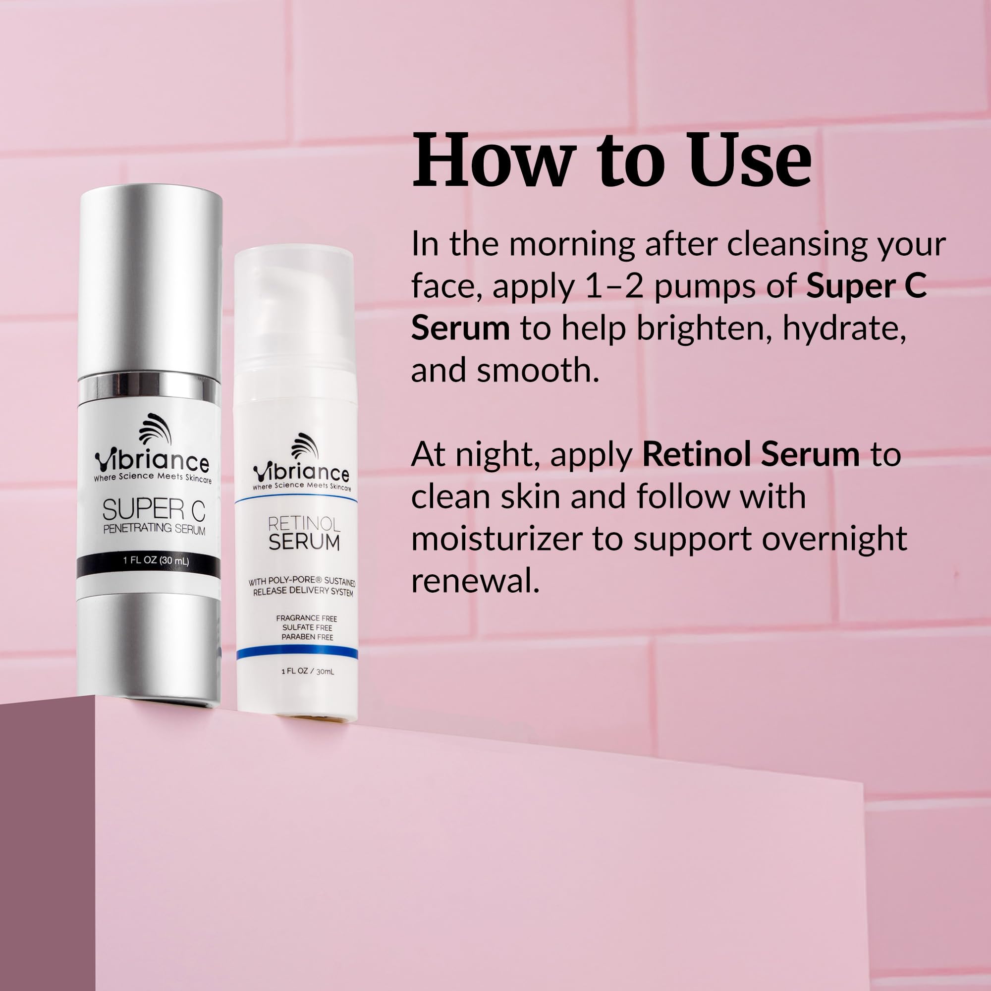 Vibriance Super C Penetrating Serum bottle for brightening daytime hydration.