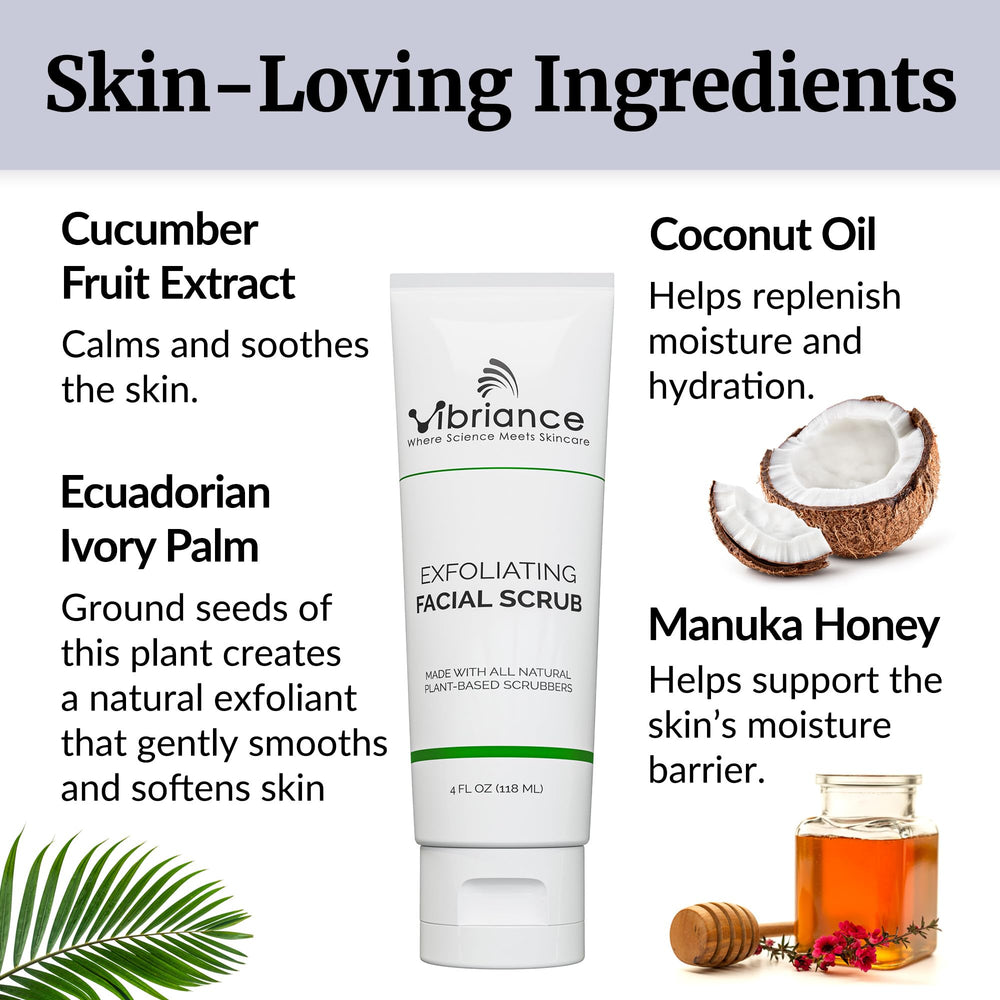 Natural ingredients feature with manuka honey and coconut oil from Vibriance.