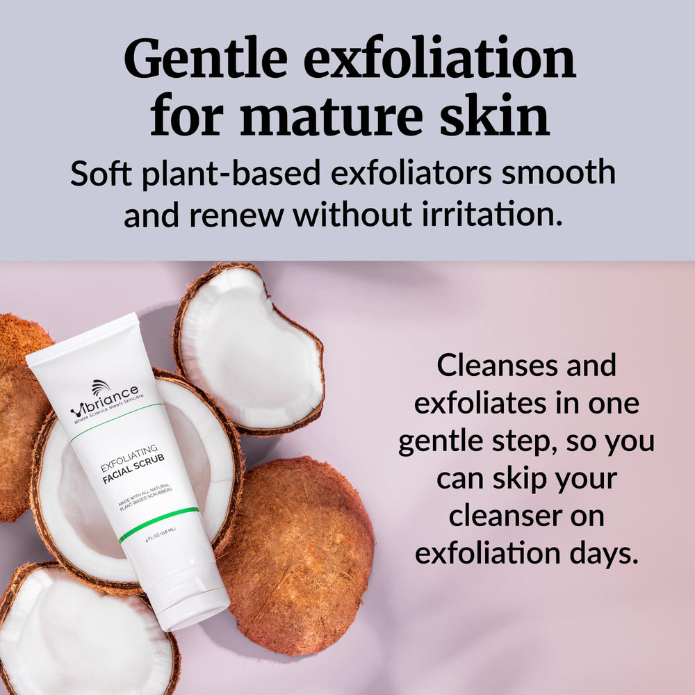 Pore-clearing benefit visualization for refreshed complexion after Vibriance use.