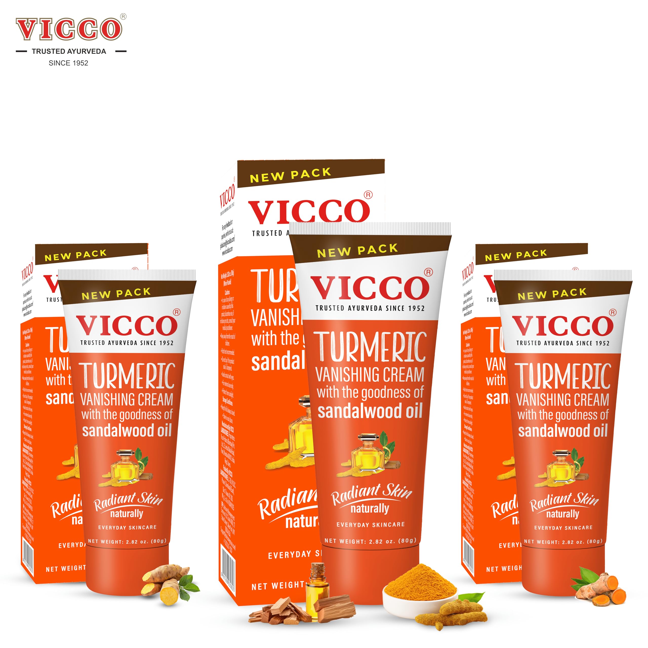 Vicco Turmeric Face Moisturizer Cream packaging highlighting travel-friendly tubes.