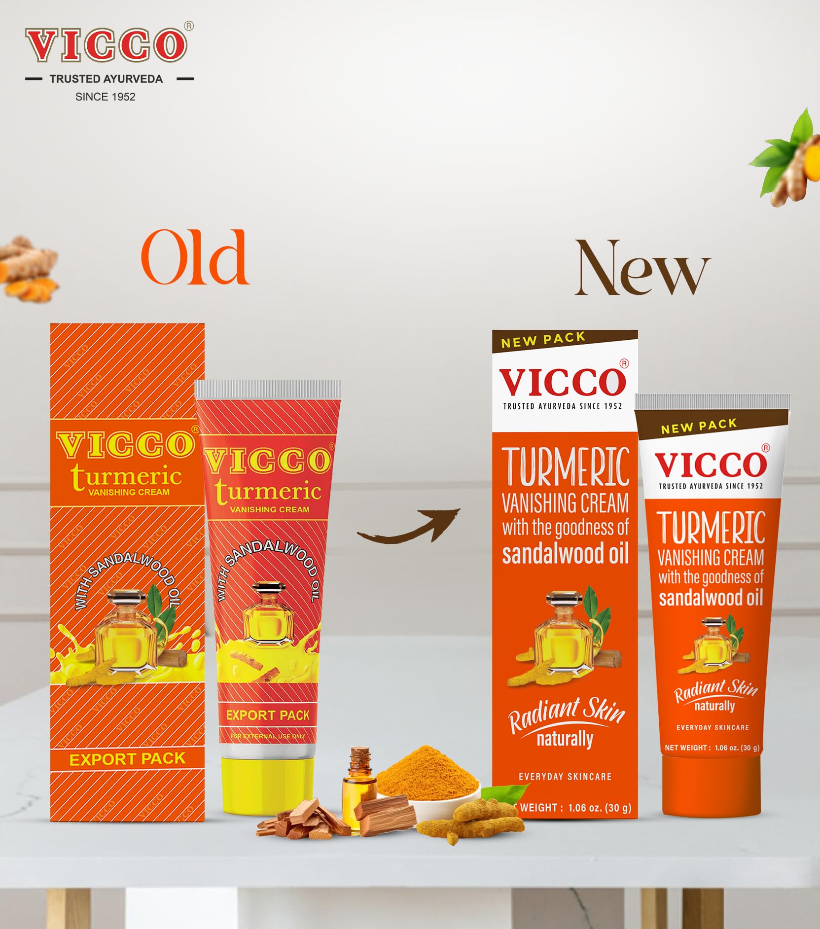 Vicco Turmeric Face Moisturizer Cream texture closeup showing creamy absorption.